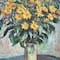 American Art Decor Ornate Framed Jerusalem Artichoke Flowers Canvas Print by Claude Monet - 14.75" x 16.75"